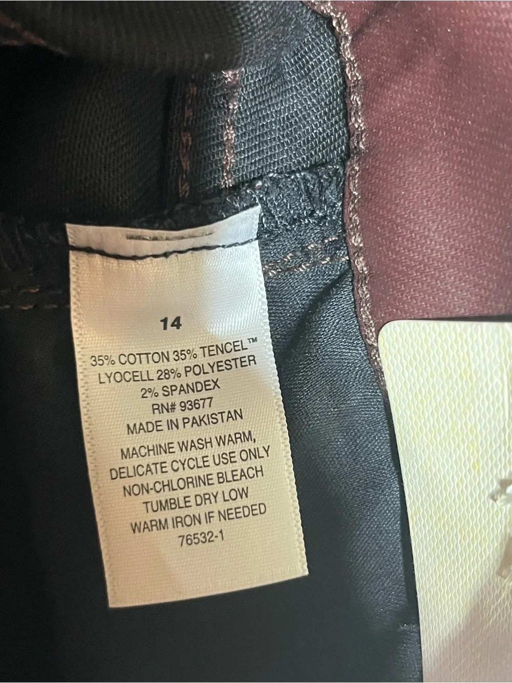 NWT a.n.a Burgundy High‎ Rise Skinny Coated Pants Size 14 Faux Leather